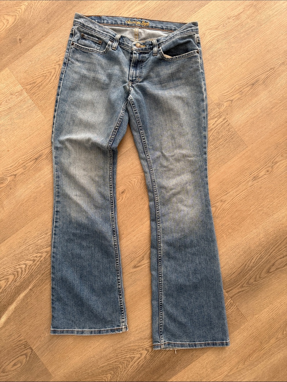 Y2K American Eagle Outfitters Women's Light Blue Bootcut Jeans